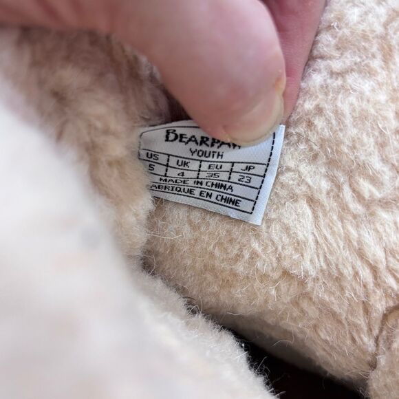 BearPaw | Girls Leather Pink Faux Fur Winter Snow Boots Size 5 - Picture 11 of 15